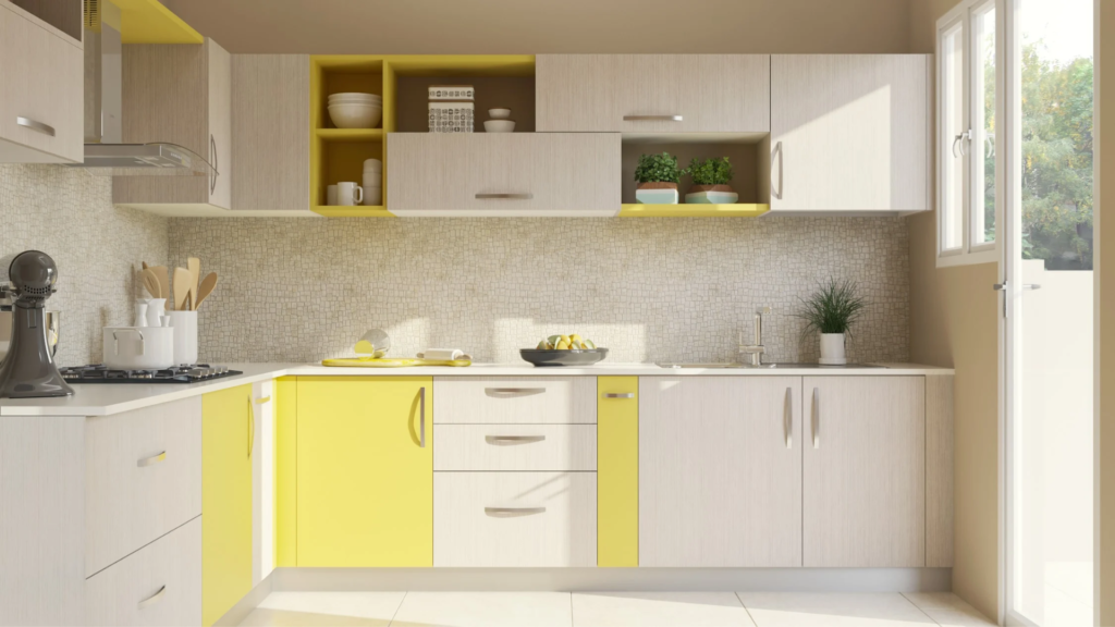 L shaped modular kitchen