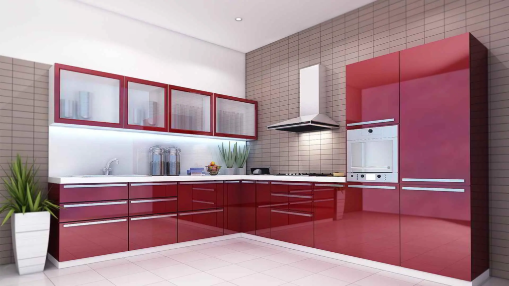 L shaped modular kitchen