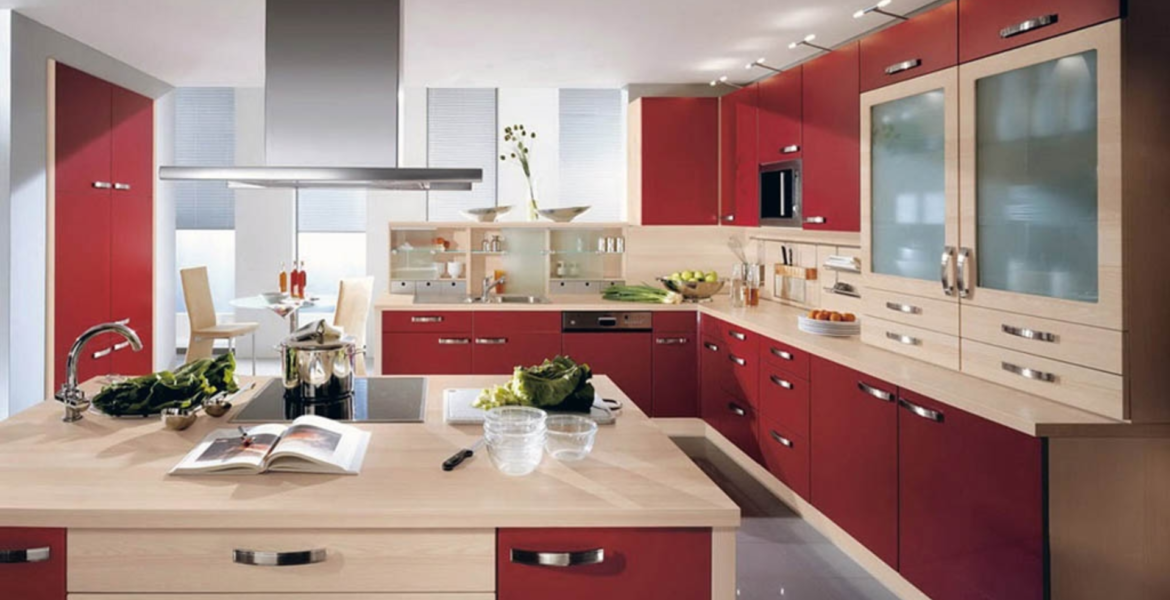 L shaped modular kitchen