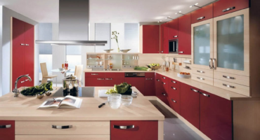 L shaped modular kitchen