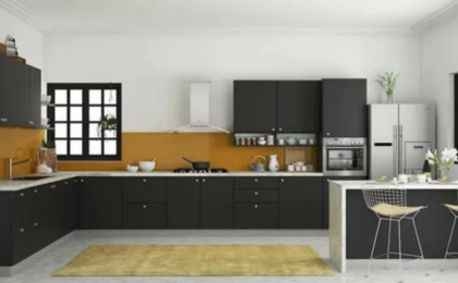 L shaped modular kitchen