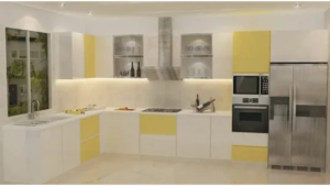 L shaped modular kitchen in dubai