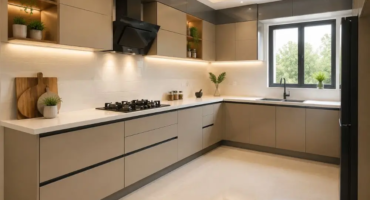 Why is an L-shaped design ideal for small and medium-sized kitchens?